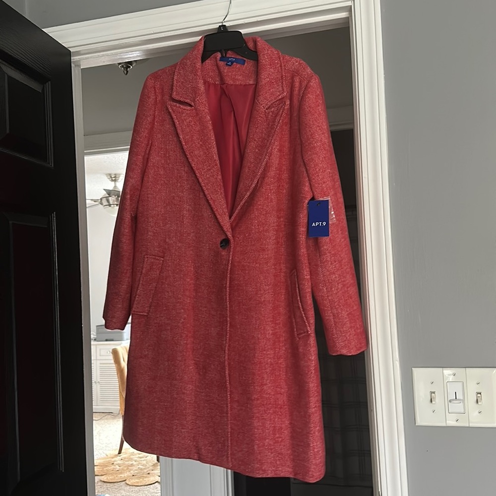 Apt 9 red coat with new tags XL